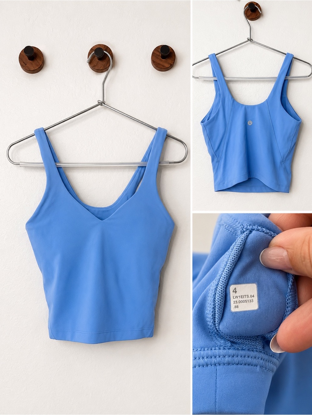 lululemon athletica blue cropped tank top